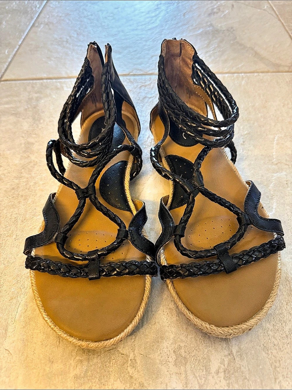 BOC Strappy Sandals in Black & Brown